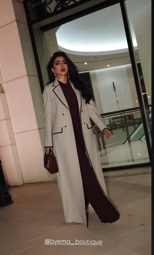 Beige Blazer | Maroon Border