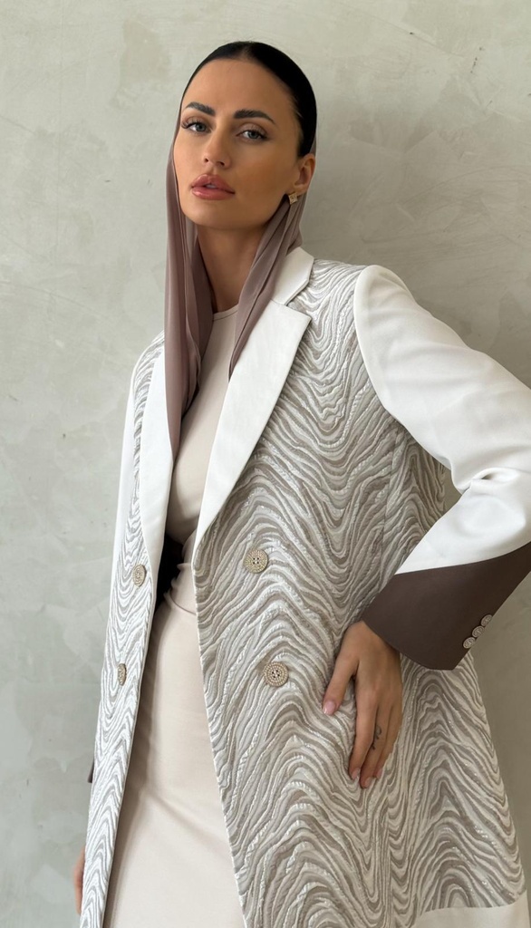 Off white with bronze touch