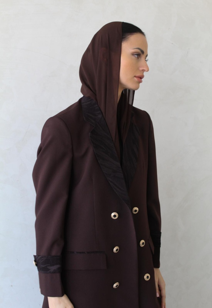 Chocolate brown long blazer