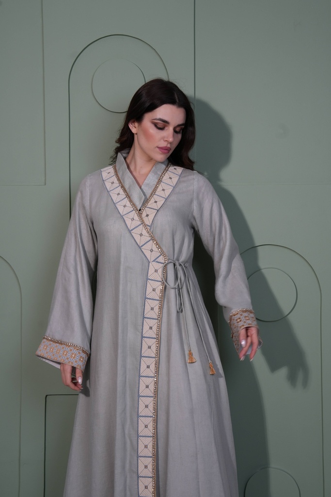 Linen Cross Jalabiya - BEJ001