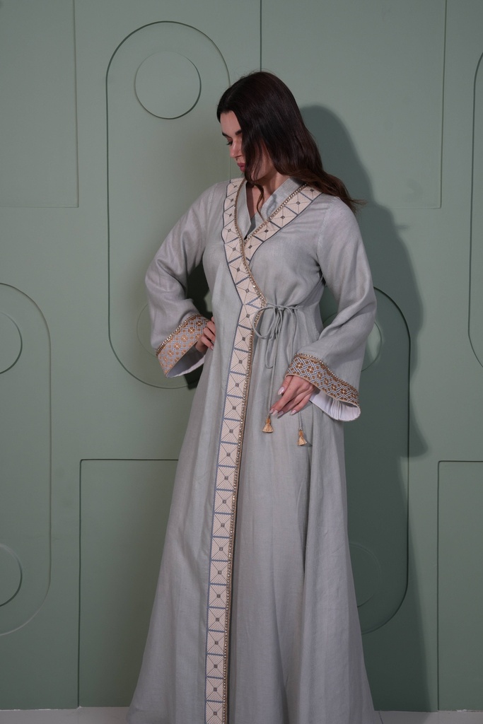 Linen Cross Jalabiya - BEJ001