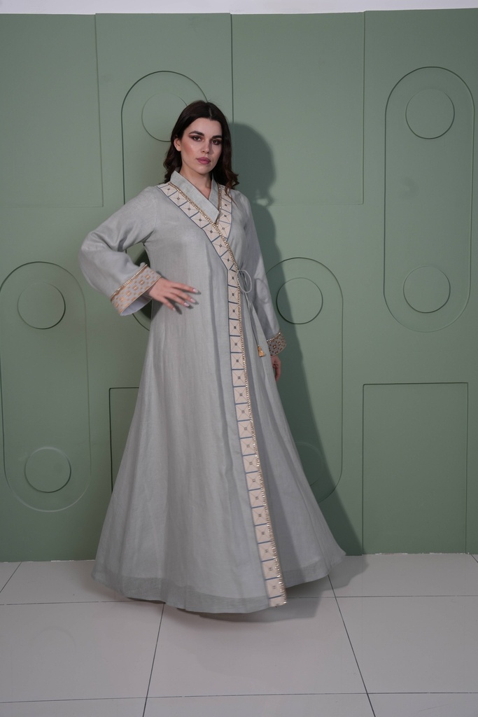 Linen Cross Jalabiya - BEJ001