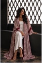 Roman print abaya - Maroon - BECA018