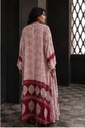 Roman print abaya - Maroon - BECA018