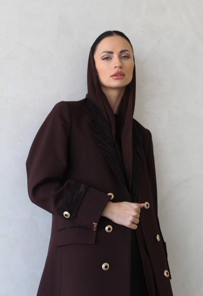 Chocolate brown long blazer