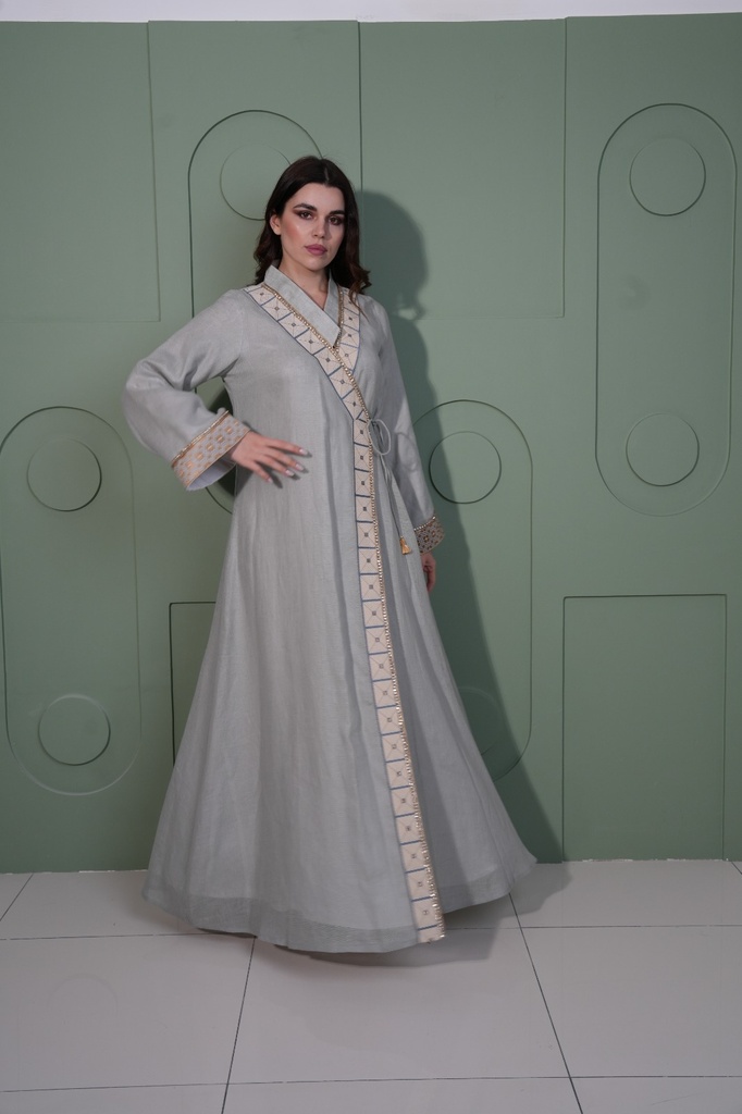 Linen Cross Jalabiya - BEJ001