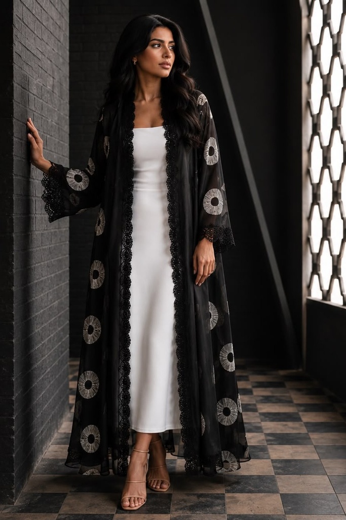 Black Circle Abaya - BECA017