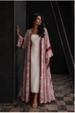 Roman print abaya - Maroon - BECA018