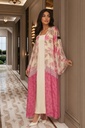 Baby Pink Flowers Chiffon Sari with Lace - BECS019