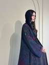 Chiffon Abaya Blue Red